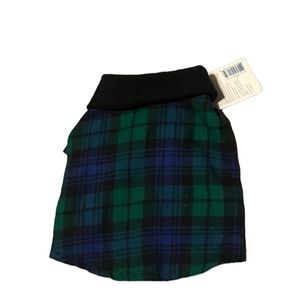 Top Paw Blue Green Check Flannel Dog Shirt Size XS